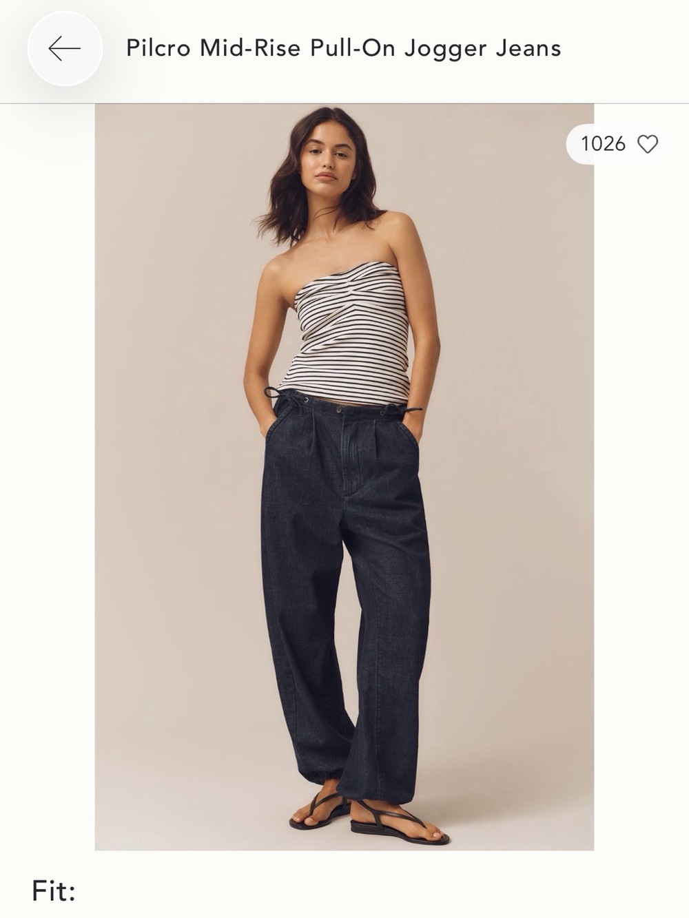 Pilcro Anthropologie Relaxed Pull-On Jogger Jeans in Dark Indigo